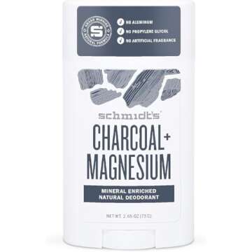 Schmidt's Aluminum Free Natural Deodorant for Women and Men, Charcoal & Magnesium with 24 Hour Odor ...