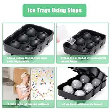 Ice Cube Tray Set for Perfect Spheres and Custom Drinks