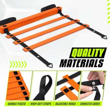 YES4ALL Agility Ladder - Adjustable & Durable Training Tool for All Sports