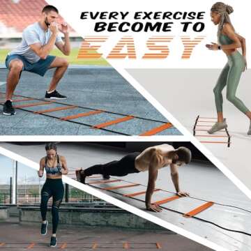 YES4ALL Agility Ladder - Adjustable & Durable Training Tool for All Sports
