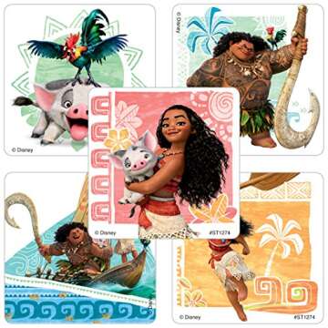 SmileMakers Moana Stickers - Prizes and Giveaways - 100 Per Pack