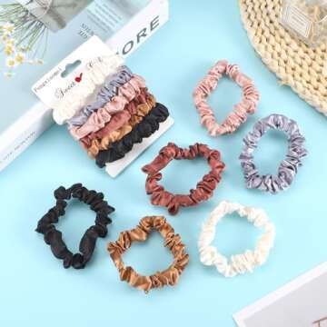 Pengxiaomei Satin Scrunchies 12Pcs for Elegant Hairstyles