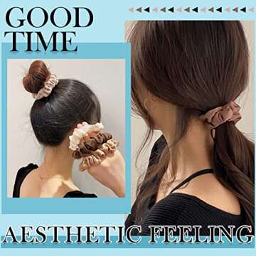 Pengxiaomei Satin Scrunchies 12Pcs for Elegant Hairstyles