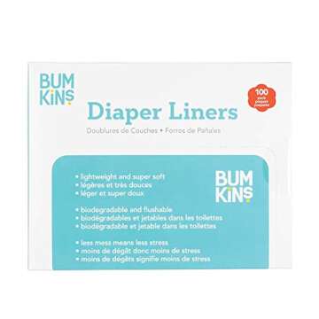 Bumkins Biodegradable Disposable Cloth Diaper Liners 100 Count