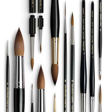 da Vinci Watercolor Series 11 Maestro Paint Brush, Fuller English Round Kolinsky Red Sable, Size 3