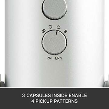 Newest Blue Yeti USB Microphone with 4 Pickup Patterns, 3 Condenser Capsules, Mic Gain Control & Adjustable Stand for Gaming, Streaming, Podcasting on PC & Mac with GalliumPi Accessories - Silver