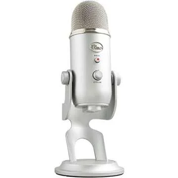 Newest Blue Yeti USB Microphone with 4 Pickup Patterns, 3 Condenser Capsules, Mic Gain Control & Adjustable Stand for Gaming, Streaming, Podcasting on PC & Mac with GalliumPi Accessories - Silver