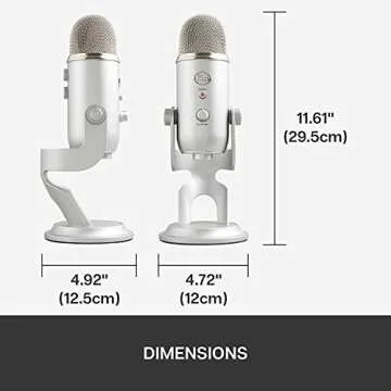 Newest Blue Yeti USB Microphone with 4 Pickup Patterns, 3 Condenser Capsules, Mic Gain Control & Adjustable Stand for Gaming, Streaming, Podcasting on PC & Mac with GalliumPi Accessories - Silver