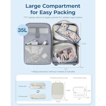 BAGSMART Rolling Backpack Water-Resistant Travel Laptop Backpack