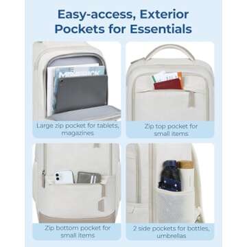 BAGSMART Rolling Backpack Water-Resistant Travel Laptop Backpack