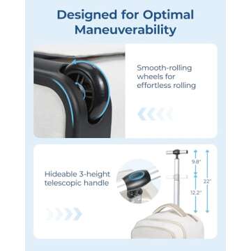 BAGSMART Rolling Backpack Water-Resistant Travel Laptop Backpack