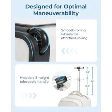 BAGSMART Rolling Backpack Water-Resistant Travel Laptop Backpack