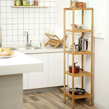 SONGMICS Bamboo 5-Tier Storage Rack for Home Organization