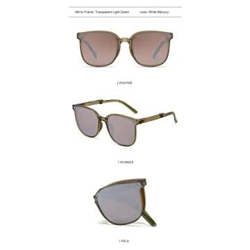LREUIP Carry Polarized Mini Folding Sunglasses Women Polarized UV Protection Trendy Designer Sun Gla...