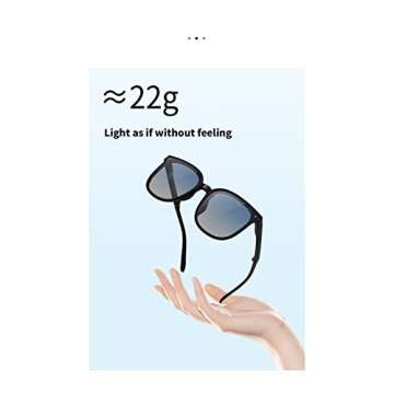 LREUIP Carry Polarized Mini Folding Sunglasses Women Polarized UV Protection Trendy Designer Sun Glasses (White mercury)