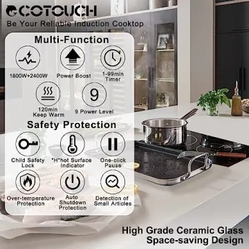 ECOTOUCH 2 Burner Induction Cooktop 3500W Sleek Design