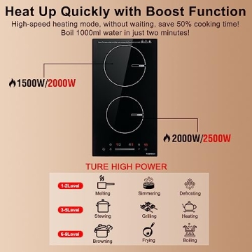 ECOTOUCH 2 Burner Induction Cooktop 3500W Sleek Design