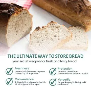 Reusable Plastic Bread Bags for Homemade Bread - 100 Pack Clear Bag with Ties For An Airtight Moisture-free Preservation and Storage - Loaf Home Bakers Bakery Owners