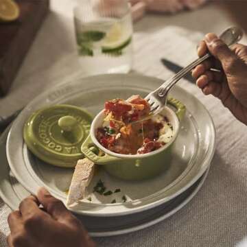 STAUB Stoneware Ceramic 6-pc Mini Round Cocotte Set-Macaron Pastel Colors