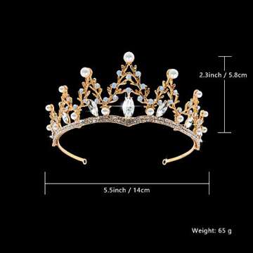 NODG Gold Tiaras Wedding Tiaras and Crowns for Women Rhinestone Branches Tiara for Women Princess Cr...