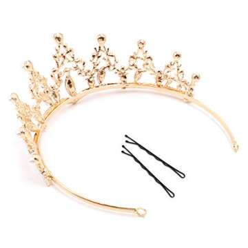 NODG Gold Tiaras Wedding Tiaras and Crowns for Women Rhinestone Branches Tiara for Women Princess Crown Birthday Tiara Headbands for Wedding Prom Bridal Party Halloween Costume Christmas