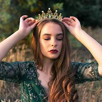 NODG Gold Tiaras Wedding Tiaras and Crowns for Women Rhinestone Branches Tiara for Women Princess Crown Birthday Tiara Headbands for Wedding Prom Bridal Party Halloween Costume Christmas