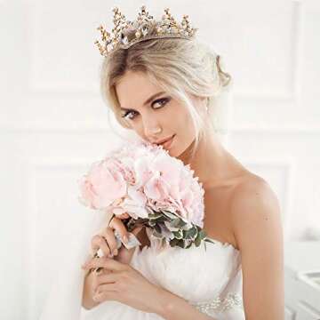 NODG Gold Tiaras Wedding Tiaras and Crowns for Women Rhinestone Branches Tiara for Women Princess Crown Birthday Tiara Headbands for Wedding Prom Bridal Party Halloween Costume Christmas