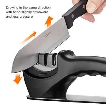 3-Stage Kitchen Knife Sharpener,Professional Knife Sharpening Tool to Restore Non-Serrated Blades Quickly，Helps Repair, Restore and Polish Blades Kitchen,Knife Accessories