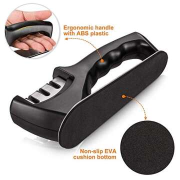 3-Stage Kitchen Knife Sharpener,Professional Knife Sharpening Tool to Restore Non-Serrated Blades Quickly，Helps Repair, Restore and Polish Blades Kitchen,Knife Accessories