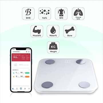 TEGEEM Body Fat Scale, Smart Scales for Body Weight, Wireless Digital Bathroom Scale, Accurate BMI Weight Scale Body Fat Analyzer, Body Composition Monitor Health with Smartphone APP, xxlbs（2PS）