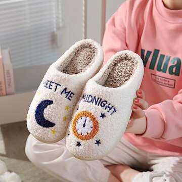 Irisgirl Meet Me At Midnight Merch Slippers For Women Men Cartoon Fuzzy Slippers Winter Cozy Soft Fo...