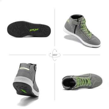 IRON JIA'S Motorcycle Shoes for Men, Breathable Anti-Slip Protective Gear, Powersport Casual Motorcy...