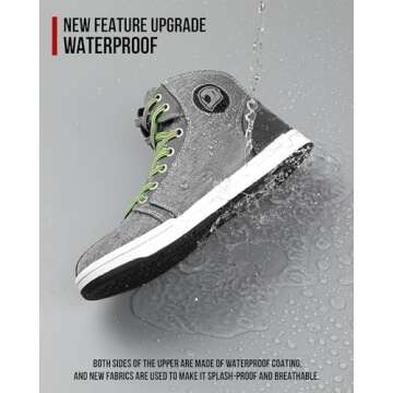 IRON JIA'S Motorcycle Shoes for Men, Breathable Anti-Slip Protective Gear, Powersport Casual Motorcycle Riding Boots (Grey 11)