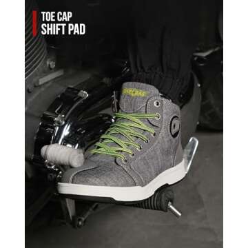 IRON JIA'S Motorcycle Shoes for Men, Breathable Anti-Slip Protective Gear, Powersport Casual Motorcycle Riding Boots (Grey 11)