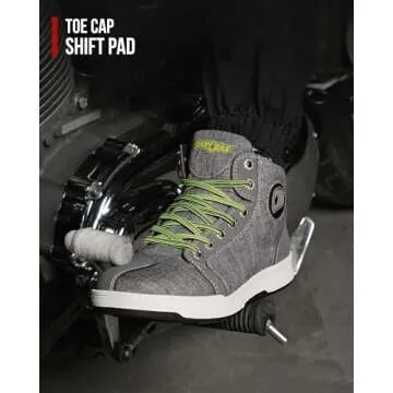 IRON JIA'S Motorcycle Shoes for Men, Breathable Anti-Slip Protective Gear, Powersport Casual Motorcycle Riding Boots (Grey 11)