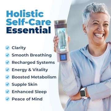 TYENT Portable Hydrogen Water Bottle - Up to 9000ppb - Advanced Filtration & Inhalation Technology - Transform Your Hydration - Touchscreen Control BPA-Free Tritan 28-Hour Battery Life - 350ml Gold