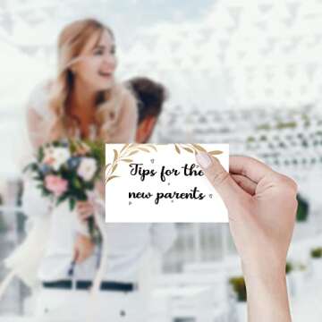 Parenting Tip Jar Sign - Advice for New Parents, Baby Shower Games - 1 Sign and 50 Advice Cards (21D)