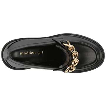 Madden Girl Women's Kassidy Loafer, Black Paris, 8.5