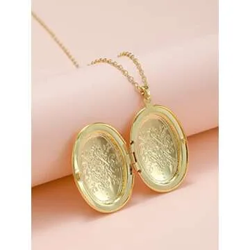 Vintage Engraved Flower Locket Necklace for Cherished Memories