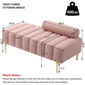 Chic Aoowow Bedroom Ottoman Bench with Gold Legs