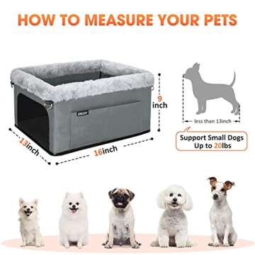 JOEJOY Deluxe Dog Car Booster Seat for Small Pets