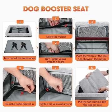 JOEJOY Deluxe Dog Car Booster Seat for Small Pets