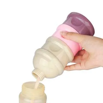 Accmor 3 Layers Baby Milk Powder Formula Dispenser On The Go, Formula Container for Travel, Non-Spill Stackable Baby Snack Storage Container with Handle, BPA Free, Purple
