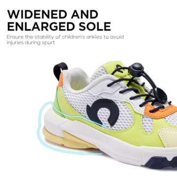 HAPPY NOCNOC Kids Sneakers for Boys and Girls, No Tie Shoelaces Lightweight Kids Shoes, Breathable Running Tennis Sport Athletic Shoes for Toddler