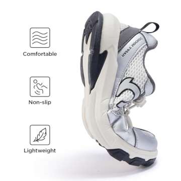 HAPPY NOCNOC Kids Sneakers for Boys and Girls, No Tie Shoelaces Lightweight Kids Shoes, Breathable Running Tennis Sport Athletic Shoes for Toddler