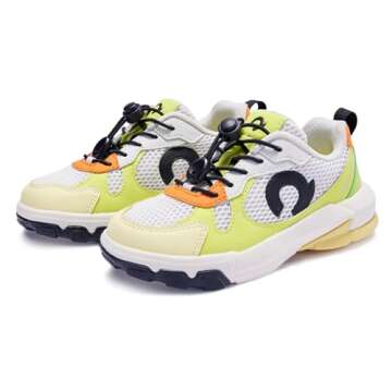 HAPPY NOCNOC Kids Sneakers for Boys and Girls, No Tie Shoelaces Lightweight Kids Shoes, Breathable Running Tennis Sport Athletic Shoes for Toddler