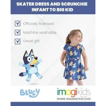 Bluey Bingo Little Girls Skater Dress for Fun Days
