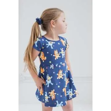 Bluey Bingo Little Girls Skater Dress for Fun Days