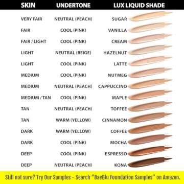 BaeBlu Organic Aloe-Based LUX Liquid Foundation, Natural Vegan Gluten-Free Made in USA, Latte