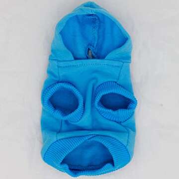 LOPHIPETS Dog Cotton Hoodies Sweatshirts for Small Dogs Chihuahua Puppy Clothes Cold Weather Coat-Cambridge Blue/XXS